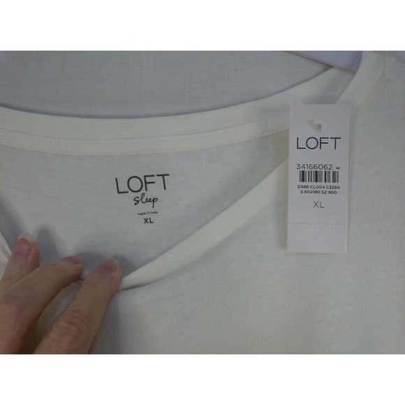 Loft Sleep XL Black White Striped Shirt NWT Ann Taylor - Picture 2 of 3